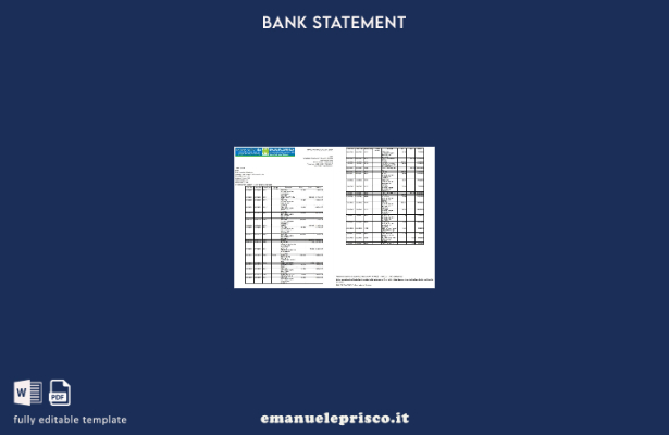 modello di pagine di parole di estratto conto bancario indiano Maharashtra in st